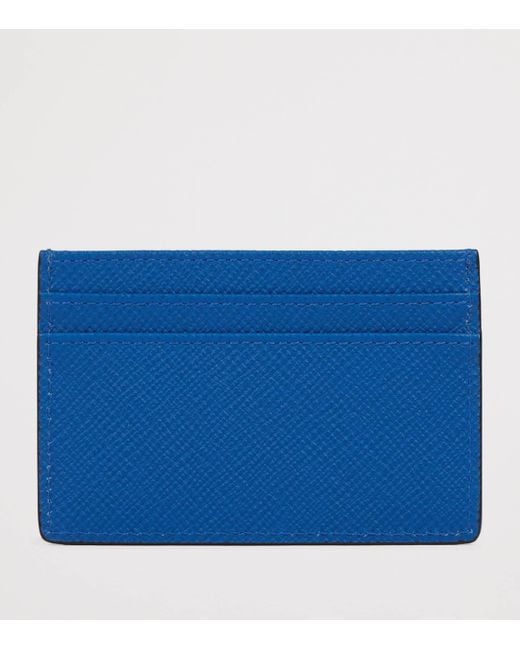 Smythson Blue Panama Leather Card Holder
