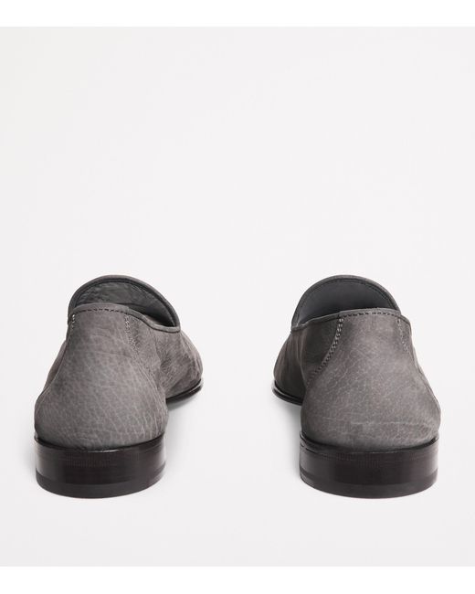 Brioni Gray Nubuck Leather Appia Loafers