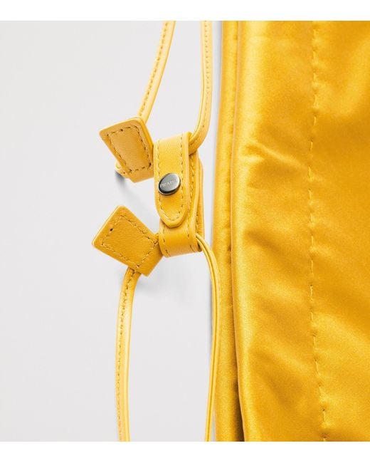 Prada Yellow Silk Duchesse Drawstring Wish Pouch