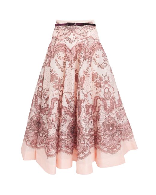 Zimmermann Pink Crush Silk Blend Skirt