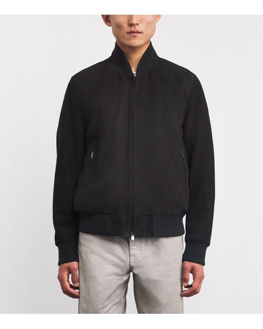 Brioni Black Wool Bomber Jacket for men