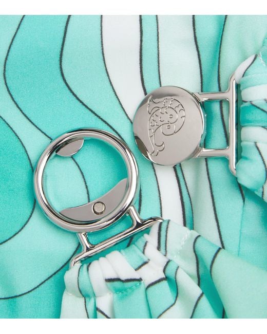 Emilio Pucci Green Marmo Bandeau Bikini Top