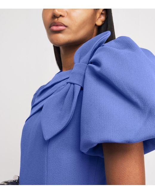 Rebecca Vallance Blue Bow-Detail Violette Midi Dress