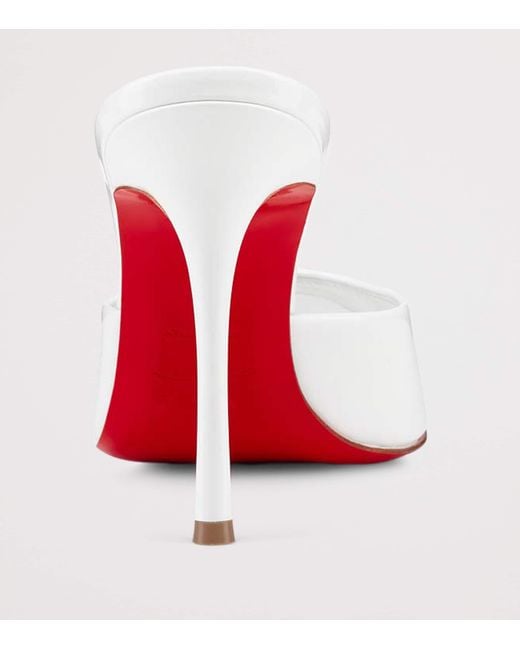Christian Louboutin White Me Dolly Patent Leather Mules 100