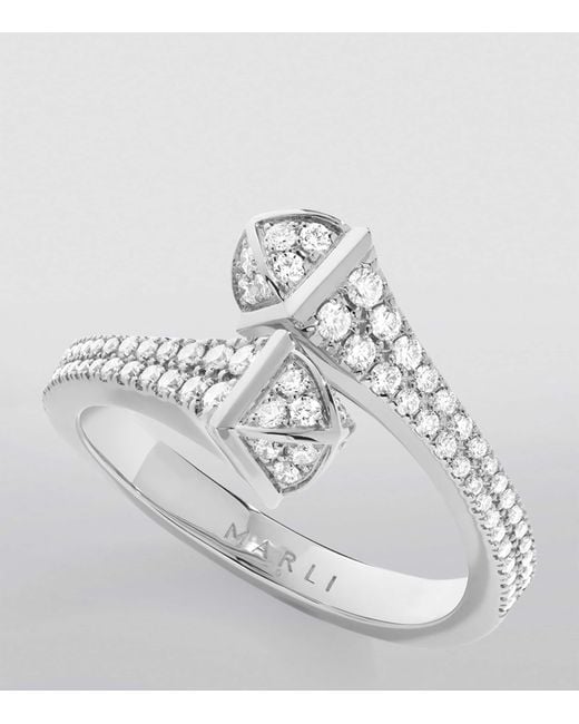 Marli New York White And Diamond Cleo Ring