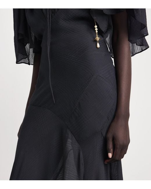 Vivienne Westwood Black Gauze Priscilla Maxi Dress