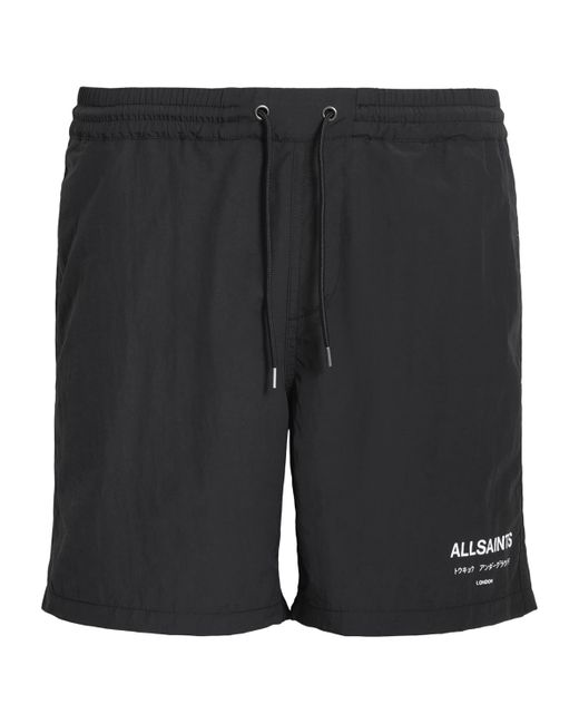 AllSaints Black Underground Swim Shorts for men