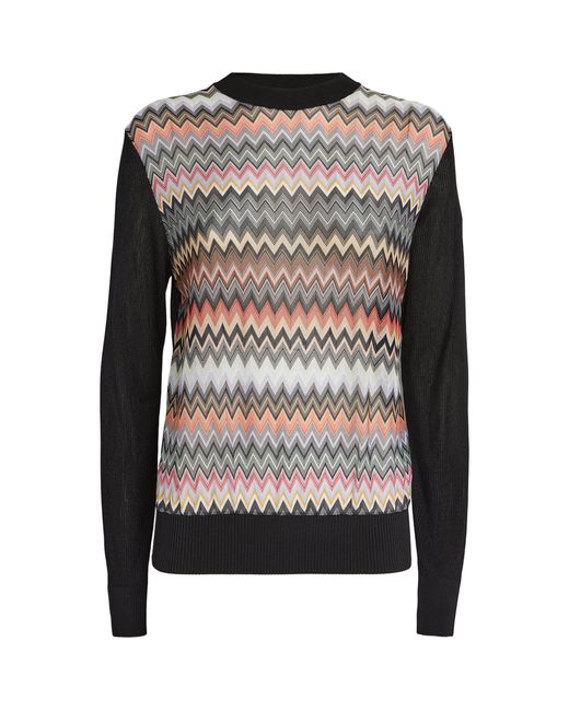 Missoni Gray Cotton-blend Zigzag Sweater