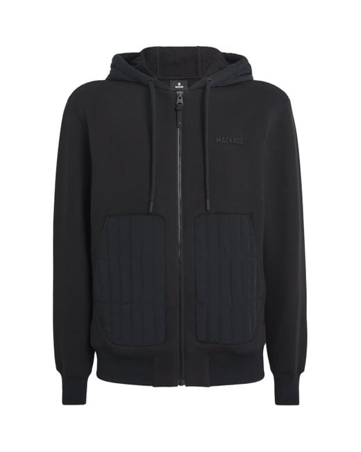 Mackage Black Cotton-Blend Quilted Cruz Hoodie for men