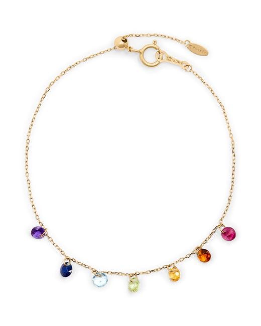 PERSÉE Metallic Yellow Gold And Rainbow Sapphire 7-stone Chakras Bracelet