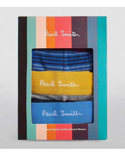 Paul Smith Blue Organic-cotton Trunks (pack Of 7) for men