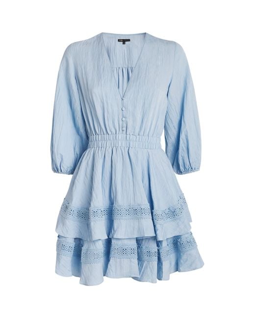 Maje Blue Layered Mini Dress
