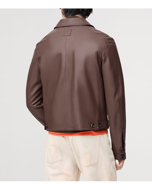 Loewe Brown Reversible Leather Jacket for men
