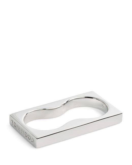 Tom Wood White Sterling Double Square Ring for men