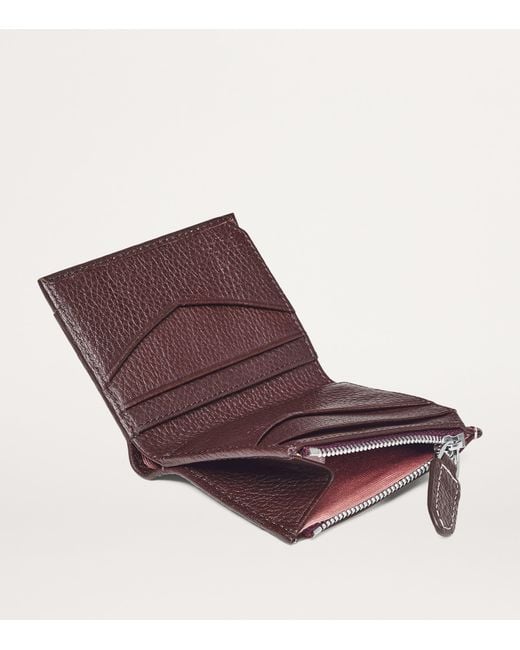 Aspinal Purple Leather Hudson Coin And Card Holder