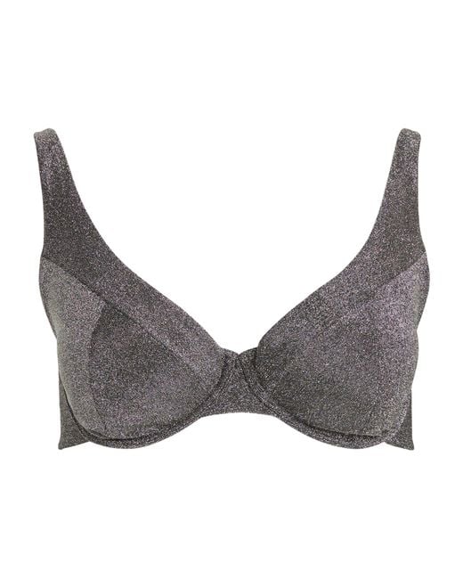 Form and Fold Gray The Line D+ Cup Underwire Bikini Top