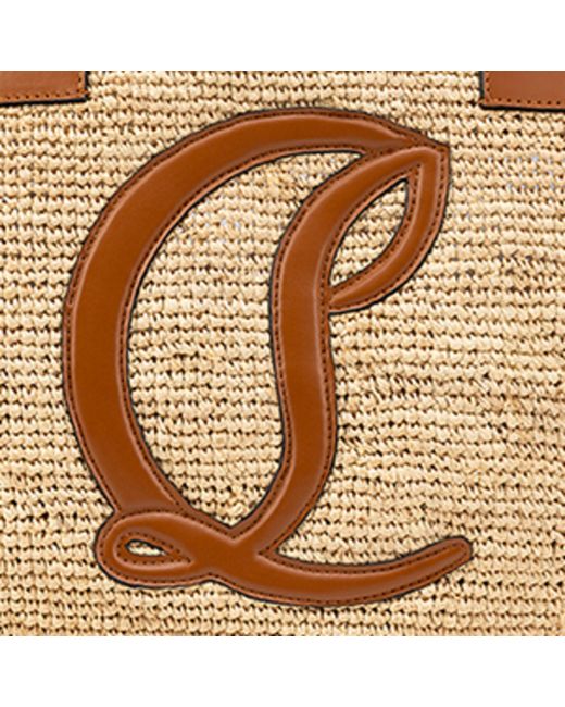 Christian Louboutin Brown By My Side Large Raffia Tote Bag