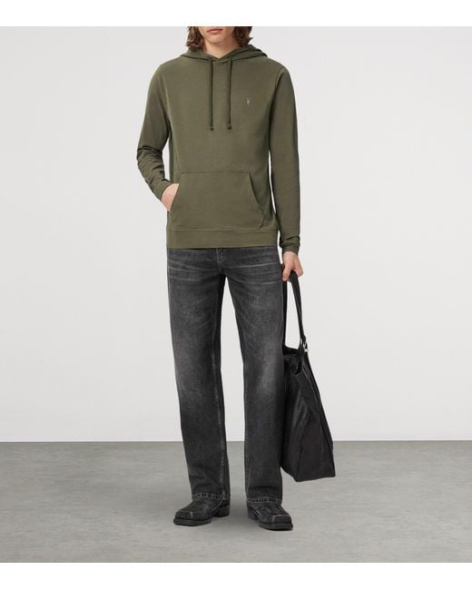 AllSaints Green Brace Over-The-Head Hoodie for men