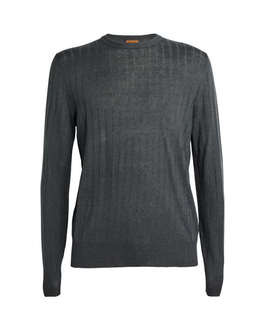 Barena Gray Linen-cotton Rib-knit Sweater for men