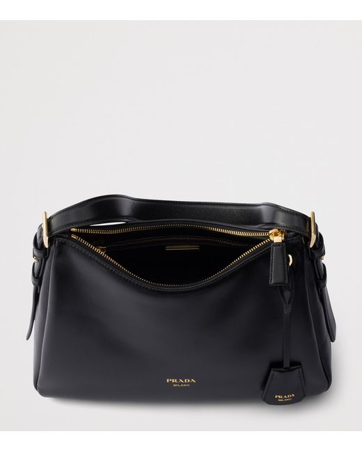 Prada Black Medium Leather Aimée Shoulder Bag