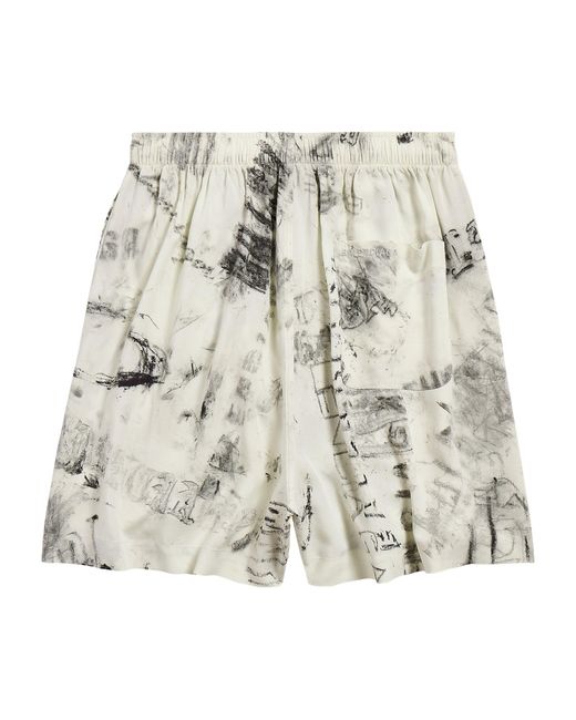 Balenciaga Natural Washed Crayon Shorts for men