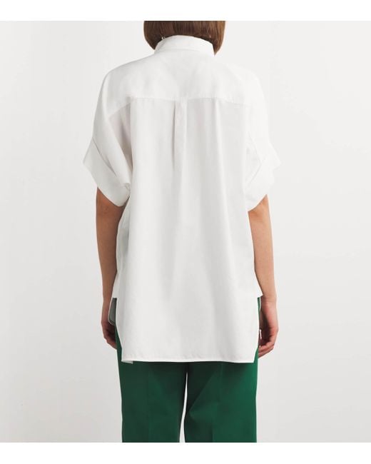 Weekend by Maxmara White Cotton Short-Sleeve Shirt