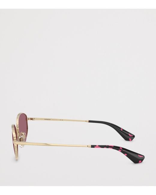 Burberry Pink Metal Be3169 Oval Sunglasses