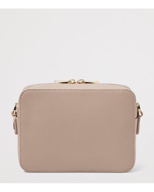 Aspinal Brown Leather Camera Cross-Body Bag