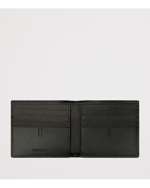 Burberry Black City Check Bifold Wallet for men