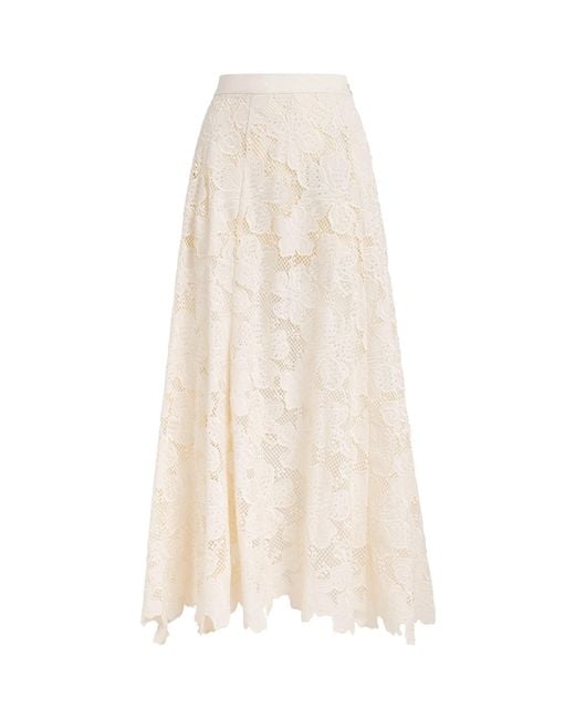Sandro White Guipure Lace Maxi Skirt