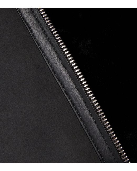 Pal Zileri Black Suede Shearling Bomber Jacket for men