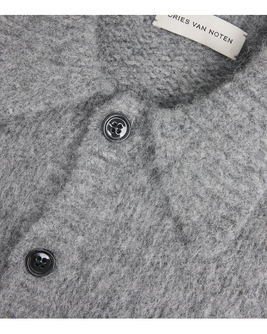 Dries Van Noten Gray Alpaca-Wool-Blend Cardigan for men