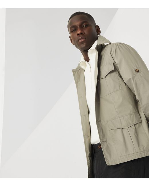 Brunello Cucinelli Gray Cotton-Blend Water-Resistant Safari Jacket for men