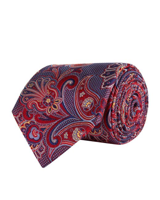Eton of Sweden Paisley Tie, Red, One Size for men
