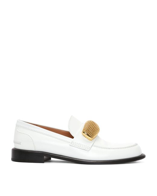 J.W. Anderson White Leather Moccasin Loafers for men