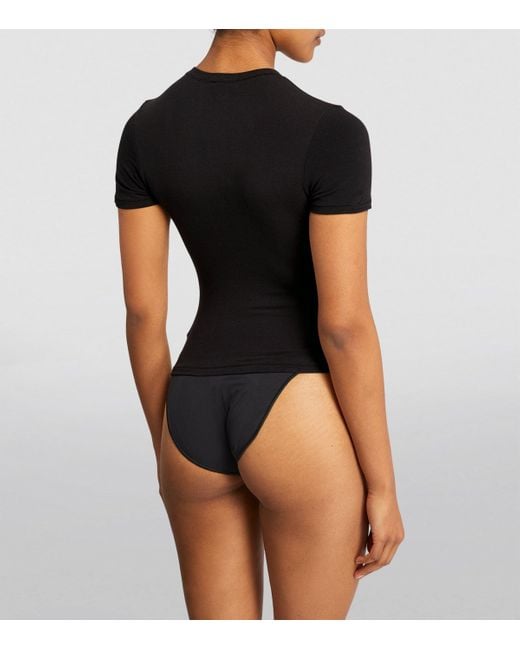 Skims Black Cotton Jersey Short-Sleeve T-Shirt