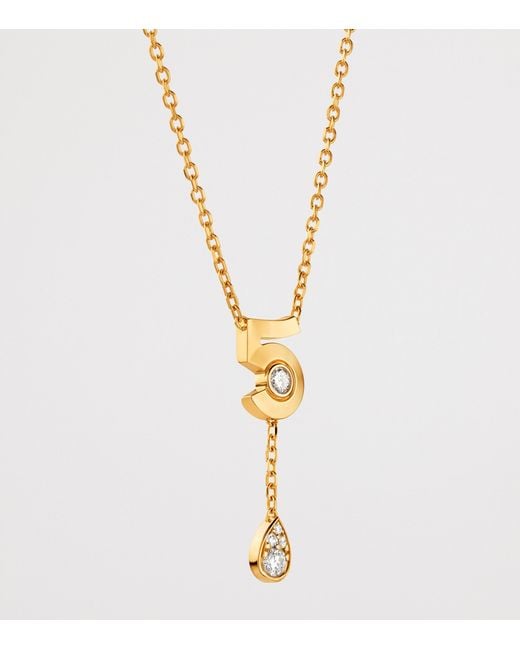 Chanel Metallic And Diamond Extrait De N°5 Necklace