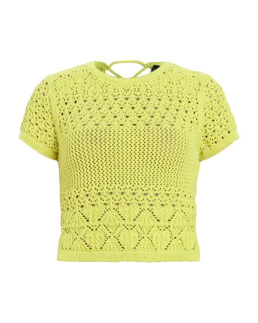 AllSaints Yellow Crochet Briar Top