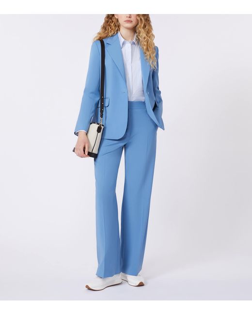 Weekend by Maxmara Blue Virgin Wool Blazer