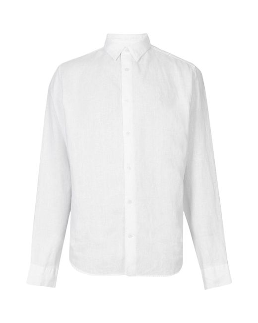 AllSaints White Linen Cypress Shirt for men