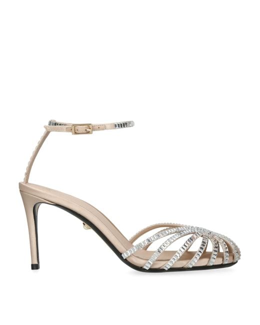ALEVI Metallic Satin Embellished Penelope Heeled Sandals 80