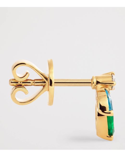 Emily P. Wheeler Green Mini, Diamond, Emerald And Topaz Pollack Earrings