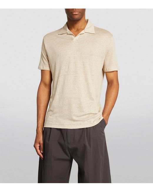 PAIGE Natural Linen Polo Shirt for men