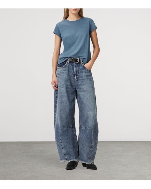 AllSaints Blue Organic Cotton Anna T-Shirt