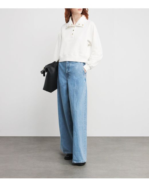 FRAME White Cotton The Coach Sweatshirt