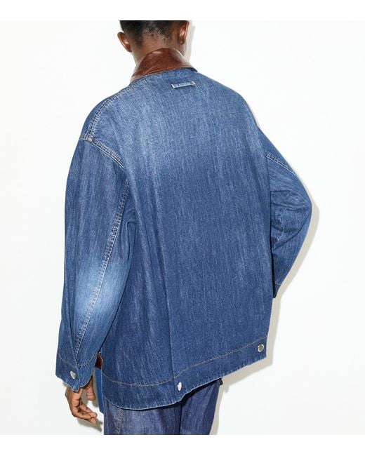 MAX&Co. Blue Contrast-Collar Denim Jacket