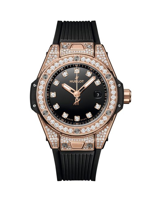 Hublot Black King Gold And Pavé Diamond Big Bang One Click Watch 33mm