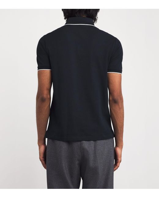 Emporio Armani Black Cotton Piqué Polo Shirt for men