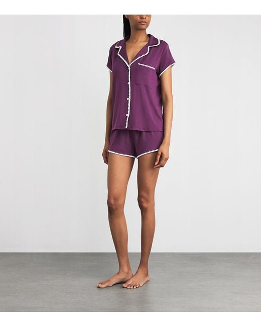 Eberjey Purple Short-Sleeve Frida Pyjama Set