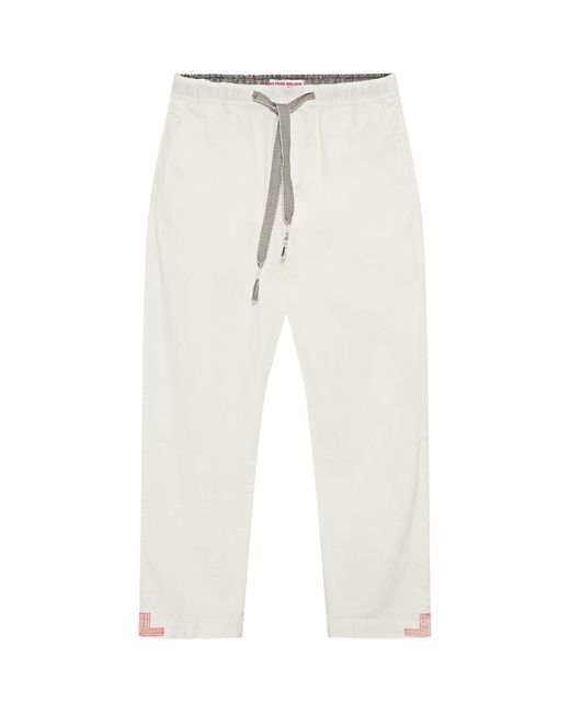 Orlebar Brown White Linen Sonoran Stitch Trousers for men